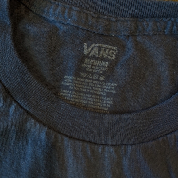 Vans Classic Checker Logo Tee in Dusty Dark Blue sz M - Picture 2 of 3